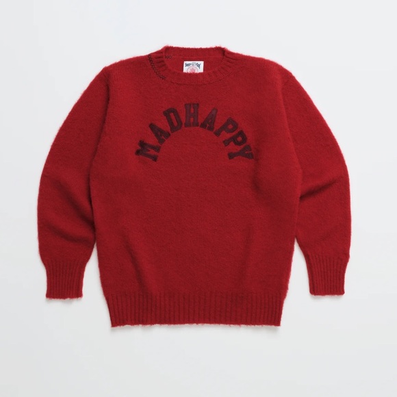 Madhappy Red Wool Crew Neck Sweater - Picture 1 of 3
